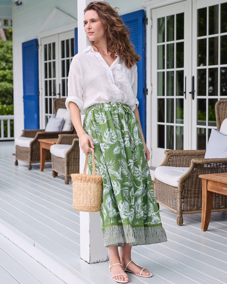 Heron Landing - Devon Skirt - Olive Grove