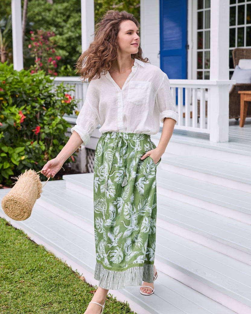 Heron Landing - Devon Skirt - Olive Grove