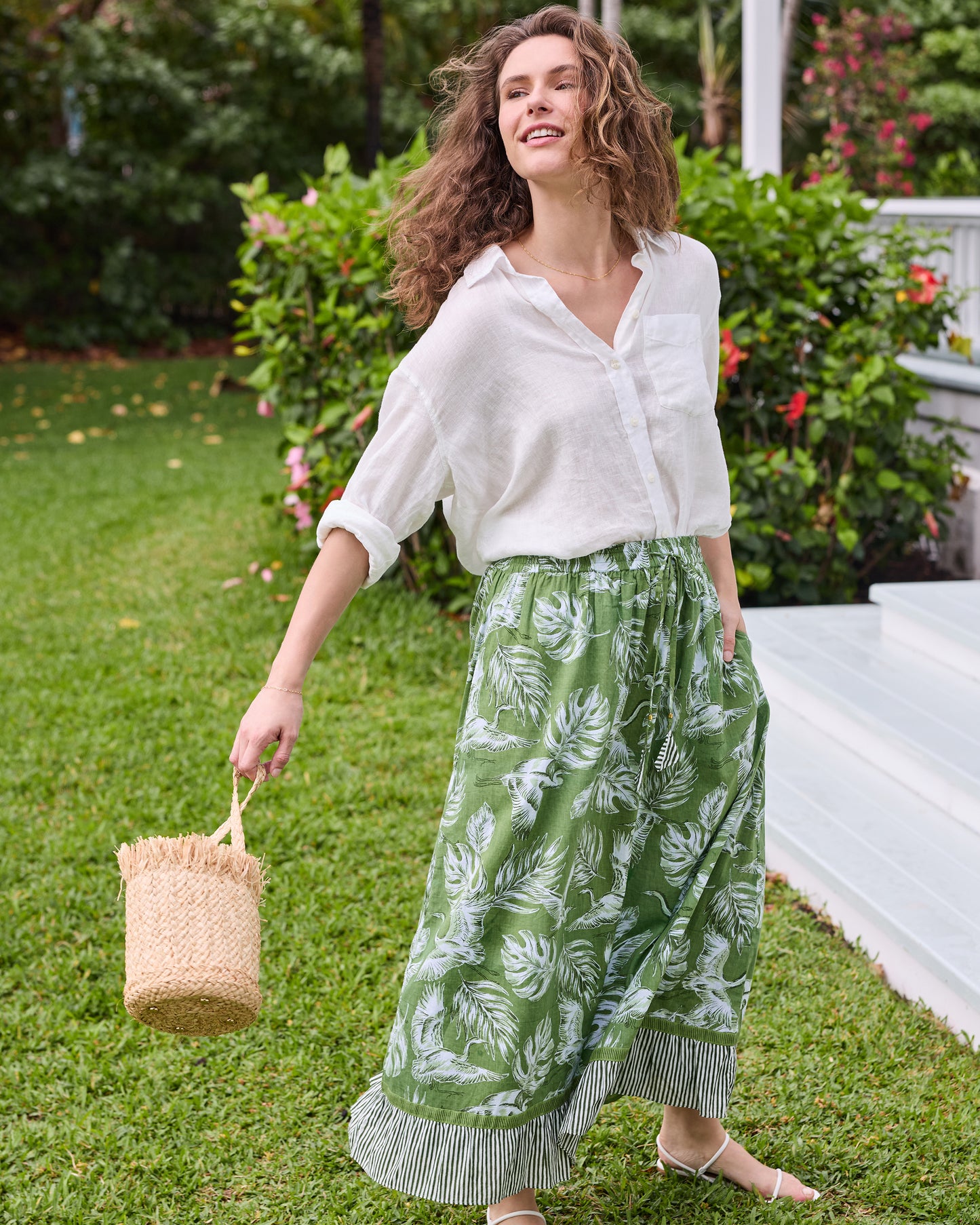 Heron Landing - Devon Skirt - Olive Grove