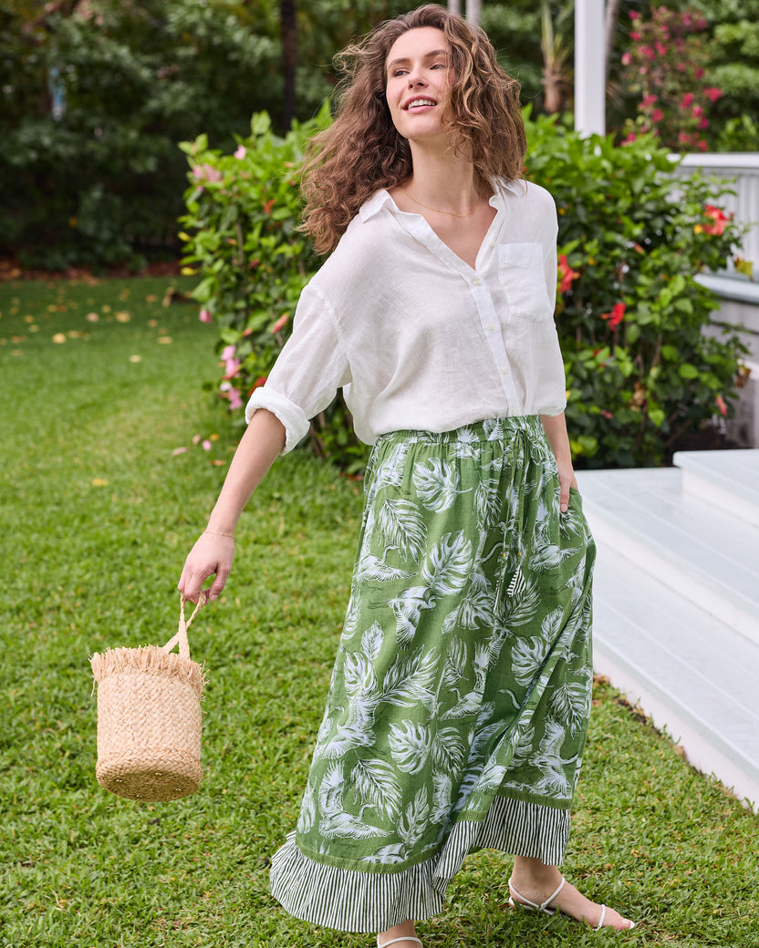 Heron Landing - Devon Skirt - Olive Grove