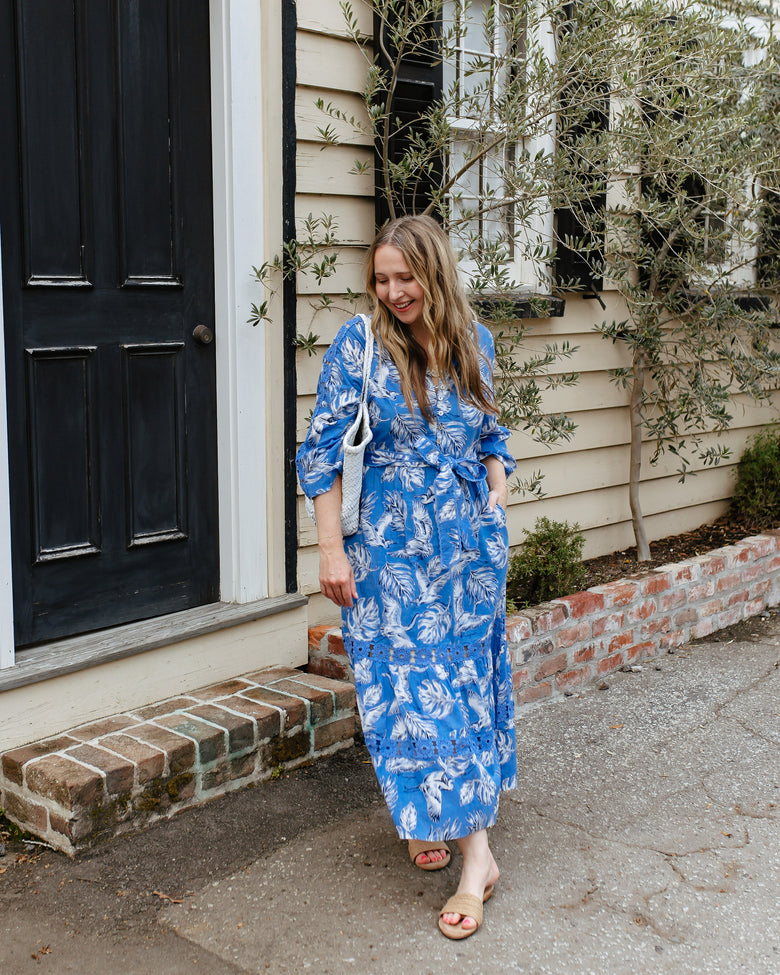 free people heartland embroidered bodice cotton midi dress blue heron Free People Heartland Embroidered Bodice Cotton Minidress in Blue Heron Combo