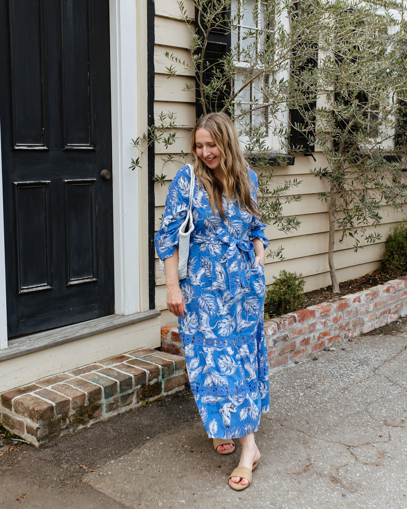 Organic Cotton Long-Sleeve Midi Dress in | Women's M