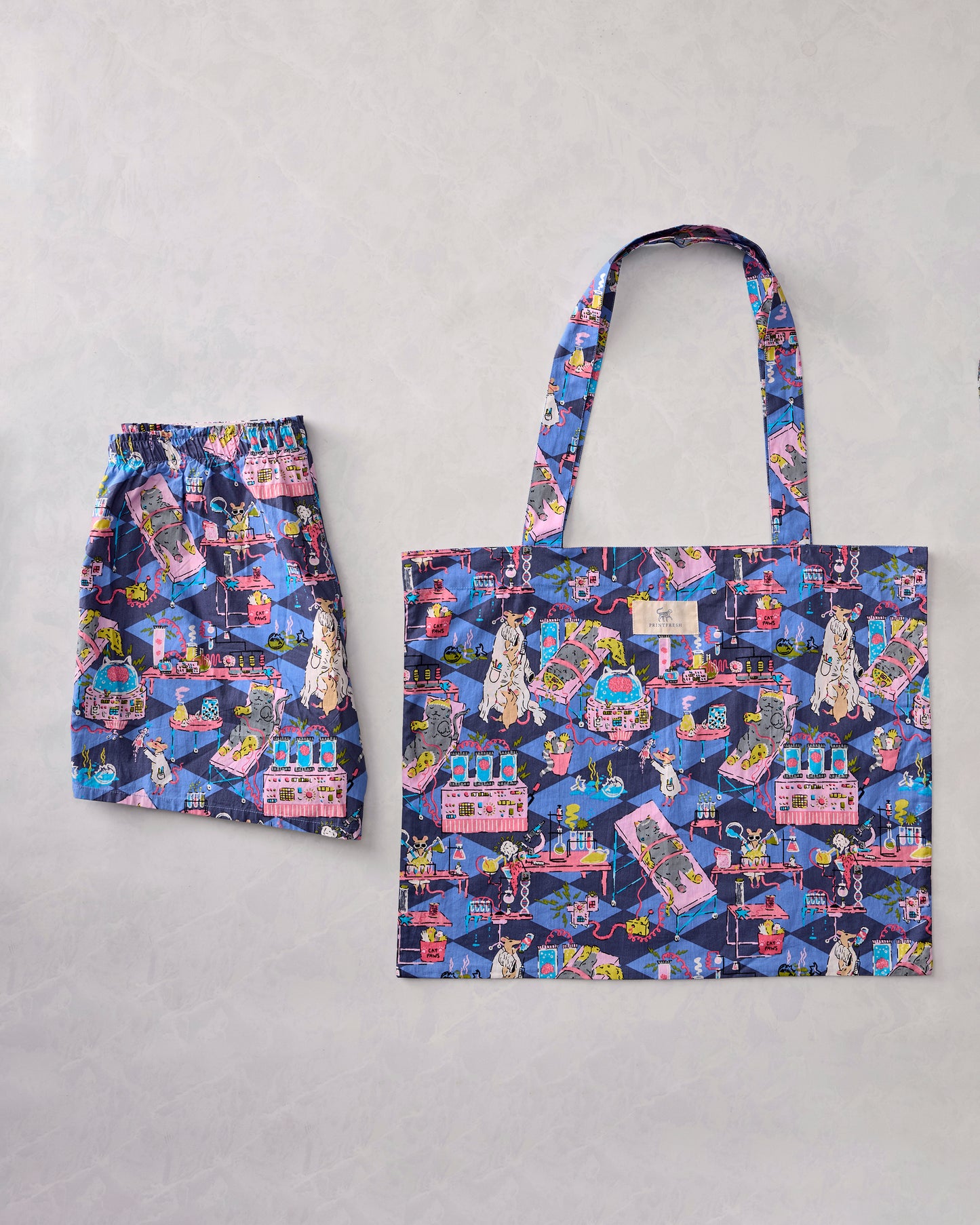 It’s Alive - Boyfriend Boxers & Go To Tote Bundle - Checkered Sapphire