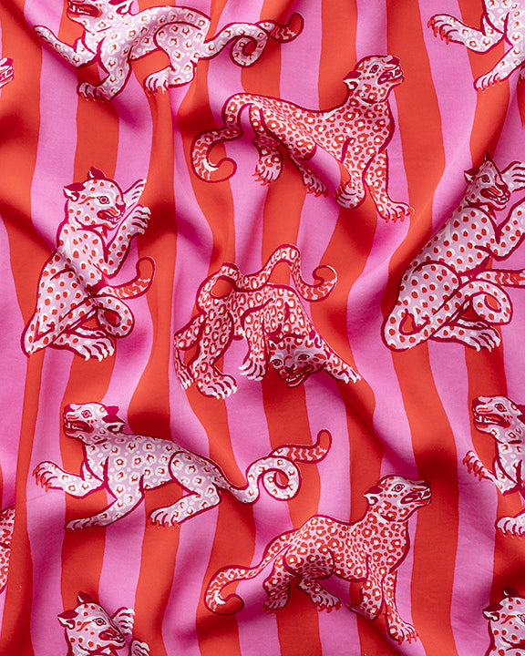 Leopard Stripes - Eco Satin Wildest Dreams Set - Pink Cabana - Printfresh
