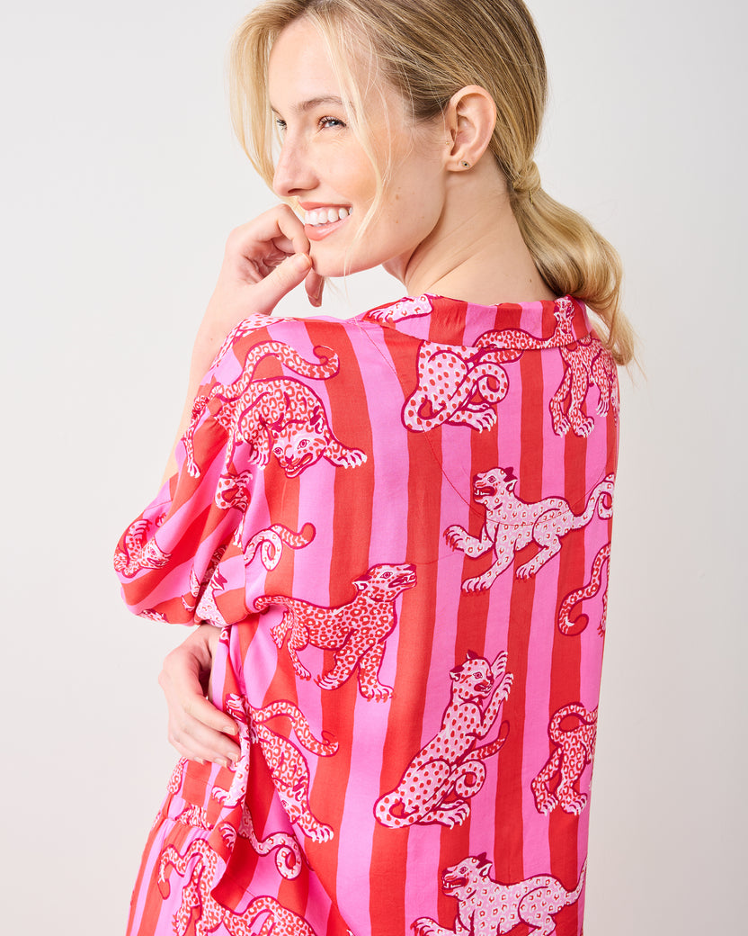 Leopard Stripes - Eco Satin Wildest Dreams Set - Pink Cabana - Printfresh