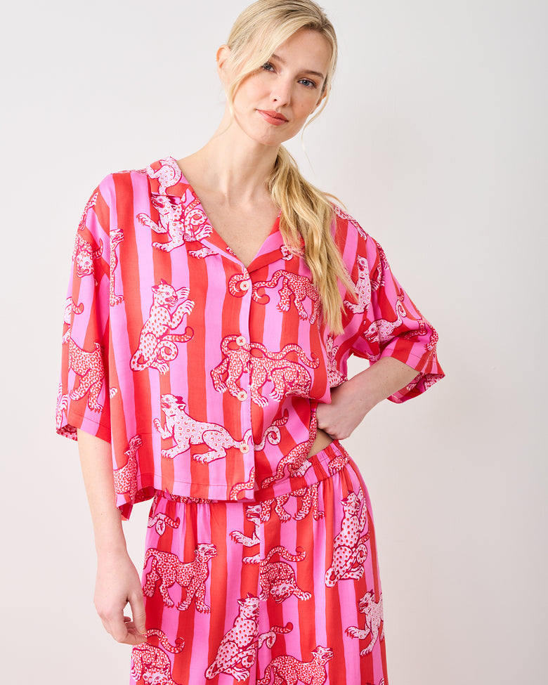 Leopard Stripes - Eco Satin Wildest Dreams Set - Pink Cabana - Printfresh