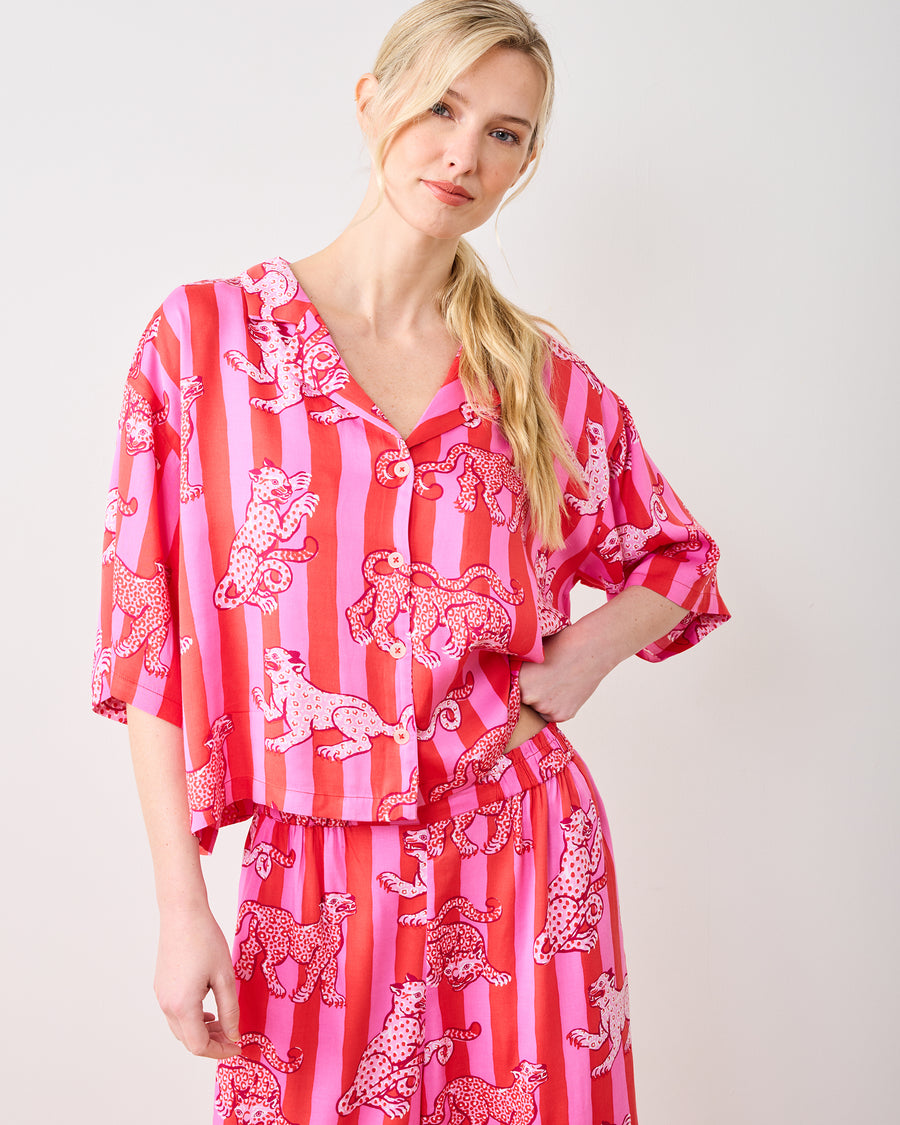 Leopard Stripes - Eco Satin Wildest Dreams Set - Pink Cabana - Printfresh