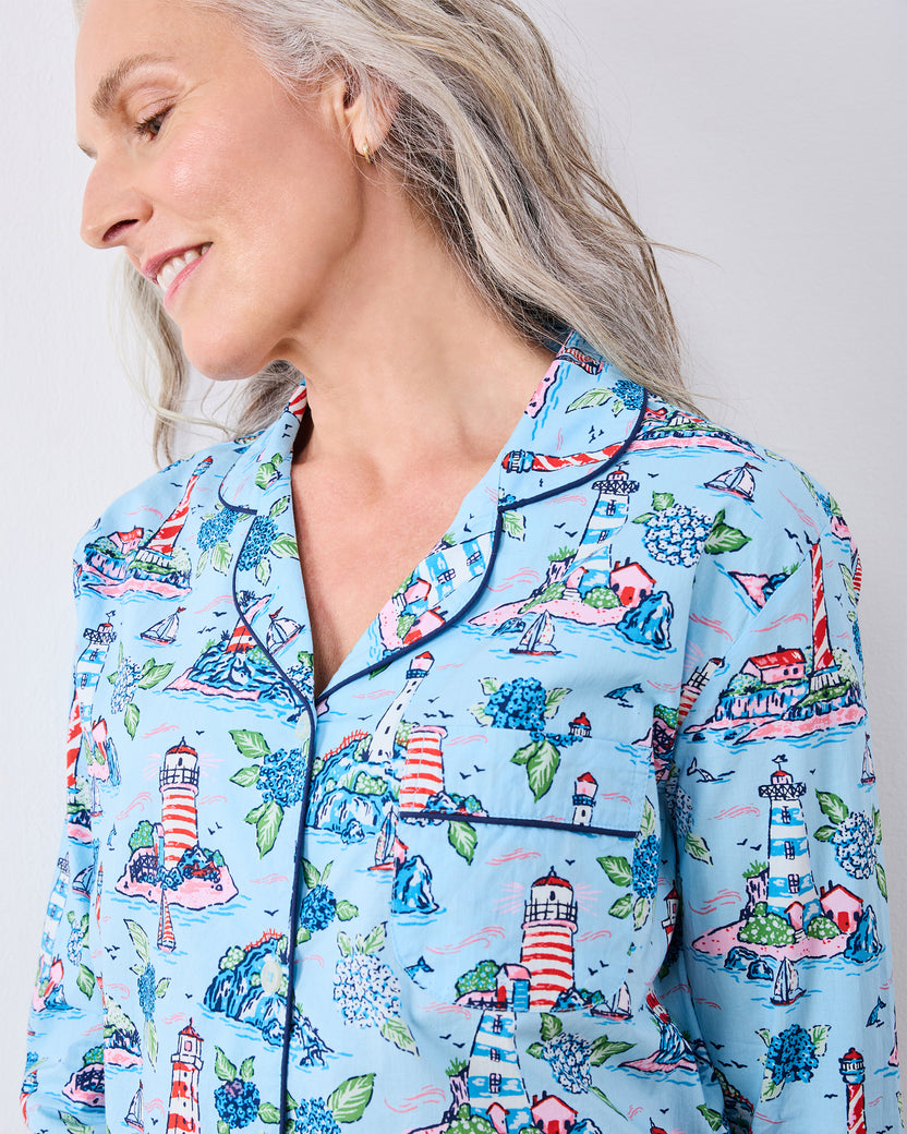 Lighthouse Keeper - Petite Long PJ Set - Blue Hydrangea - Printfresh