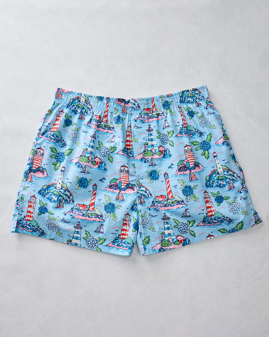 Lighthouse Keeper - Men's Boxer - Blue Hydrangea - Printfresh