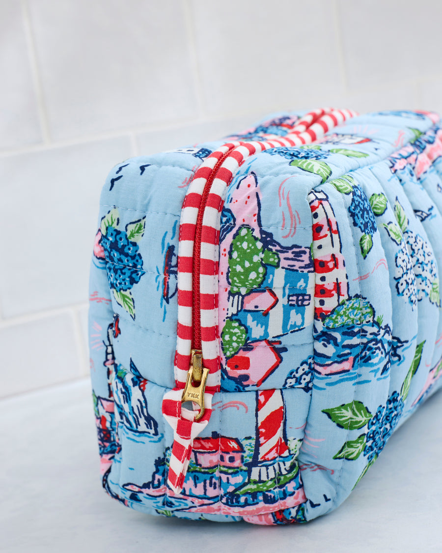 Lighthouse Keeper - Quilted Pouch - Blue Hydrangea - Printfresh