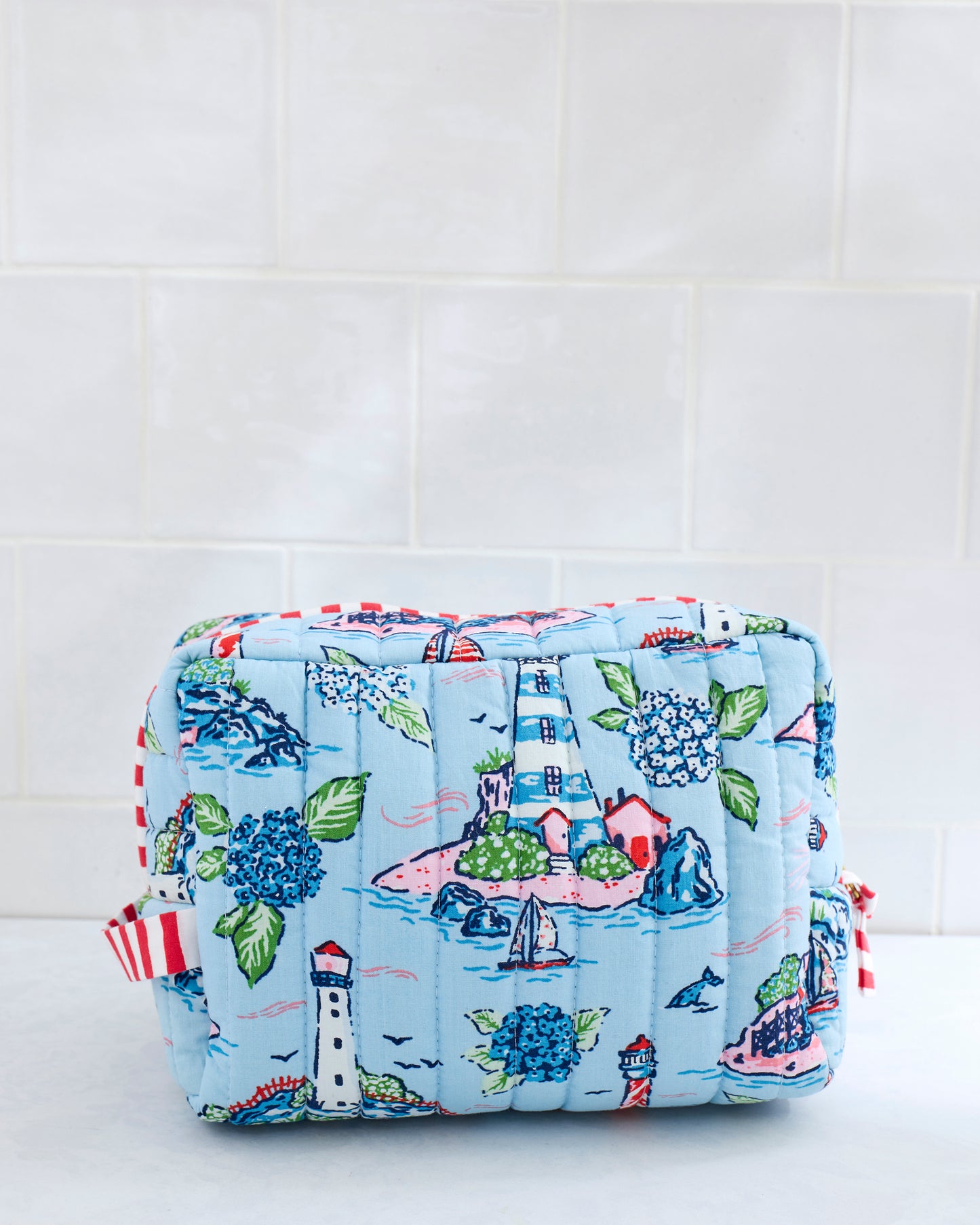 Lighthouse Keeper - Quilted Pouch - Blue Hydrangea - Printfresh