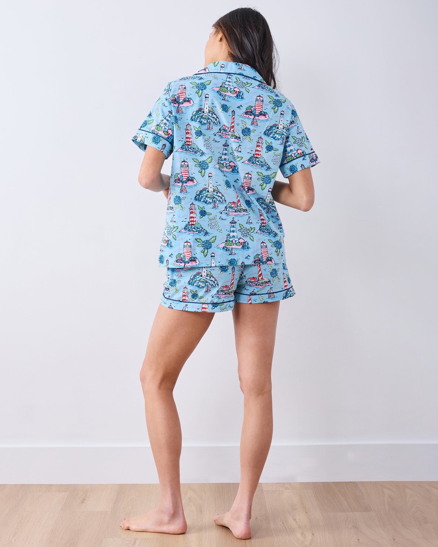 Lighthouse Keeper - Short PJ Set - Blue Hydrangea - Printfresh