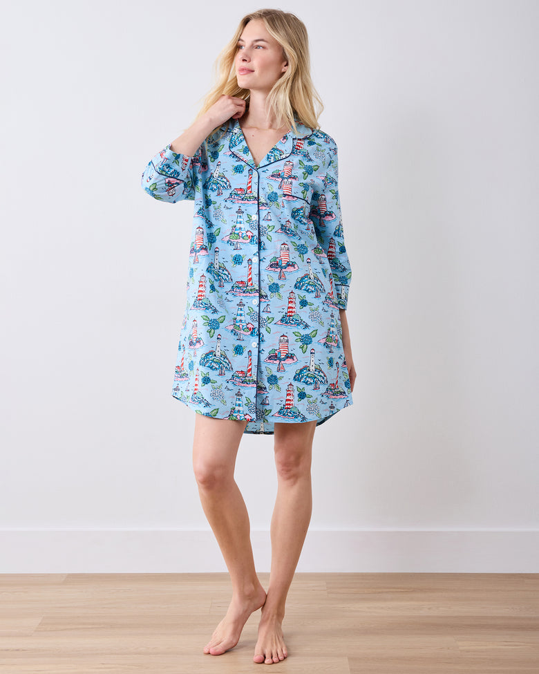 Lighthouse Keeper - Sleep Shirt - Blue Hydrangea - Printfresh