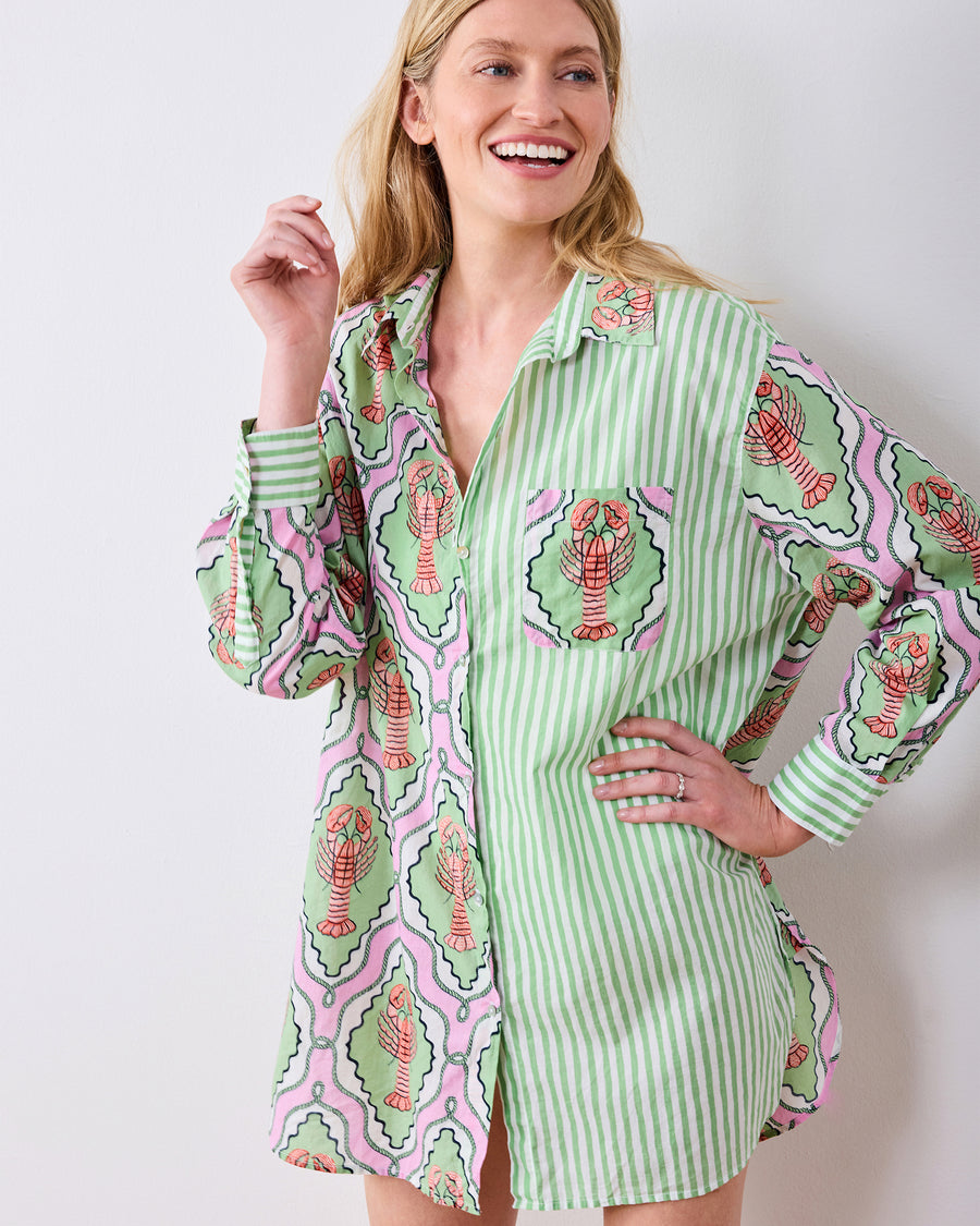 Lobster Lagoon - Everyday Button Down - Pink Mojito - Printfresh