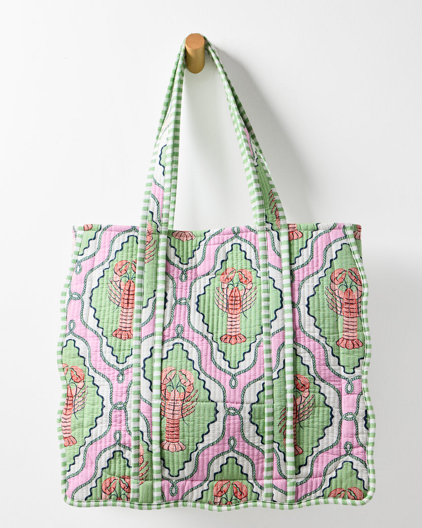 Lobster Lagoon - Scalloped Tote Bag - Pink Mojito - Printfresh