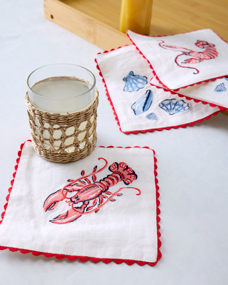 Lobster Landing - Cocktail Napkins Set of 4 - Cloud - Printfresh