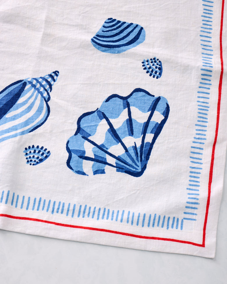 Lobster Landing - Oversized Linen Napkins Set of 4 - Cloud - Printfresh
