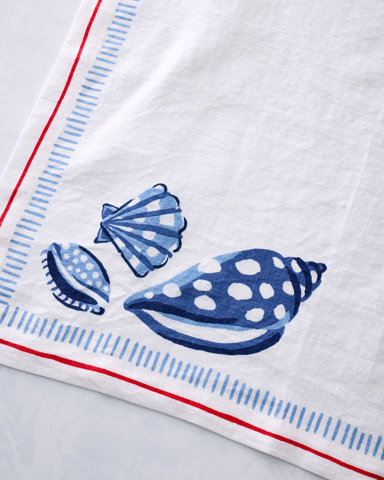 Lobster Landing - Oversized Linen Napkins Set of 4 - Cloud - Printfresh