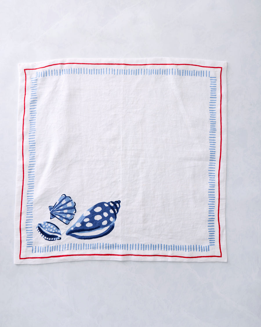 Lobster Landing - Oversized Linen Napkins Set of 4 - Cloud - Printfresh