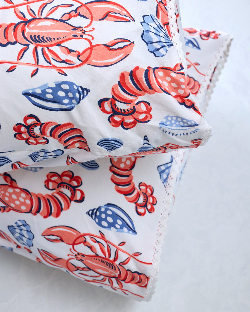 Lobster Landing - Pillowcase Set of 2 - Cloud - Printfresh
