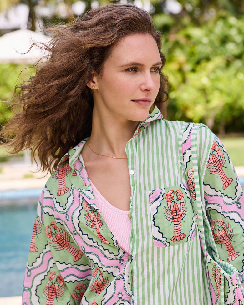 Lobster Lagoon - Everyday Button Down - Pink Mojito - Printfresh