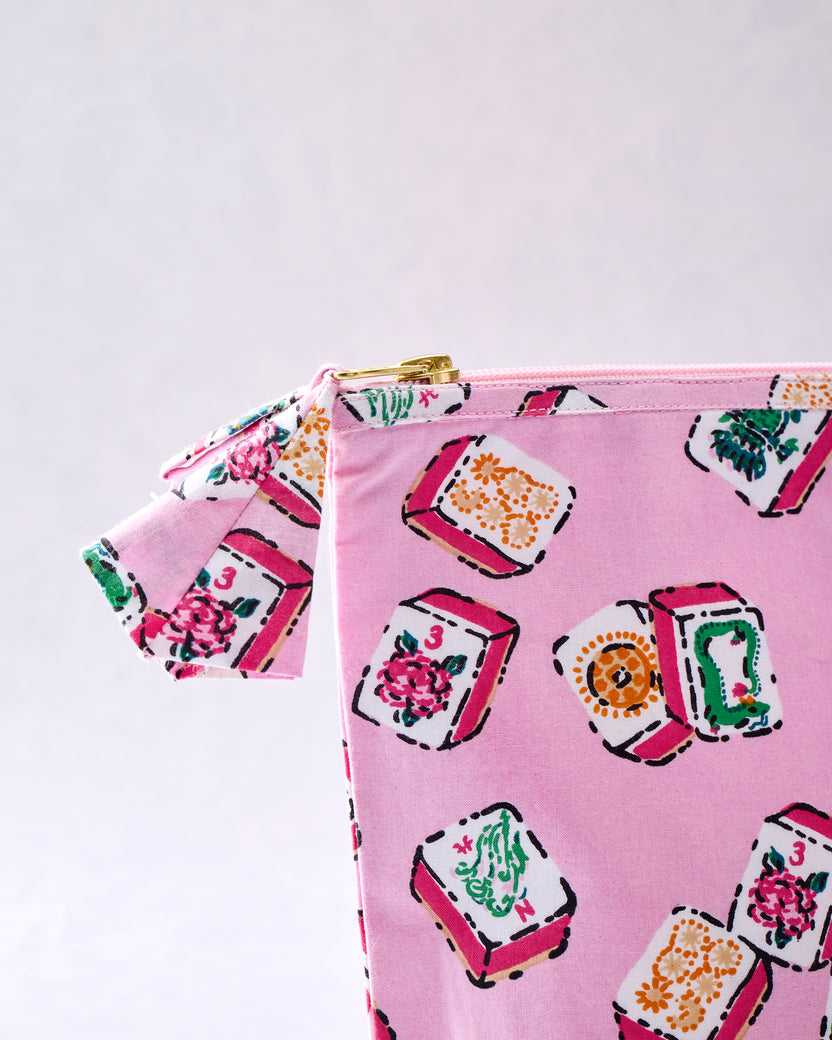 Lucky Tiles - The Essentials Pouch - Peony Pink