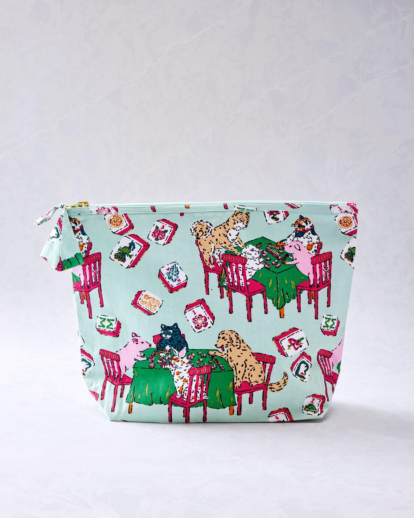 Mah Jongg Menagerie - The Essentials Pouch - Pale Jade