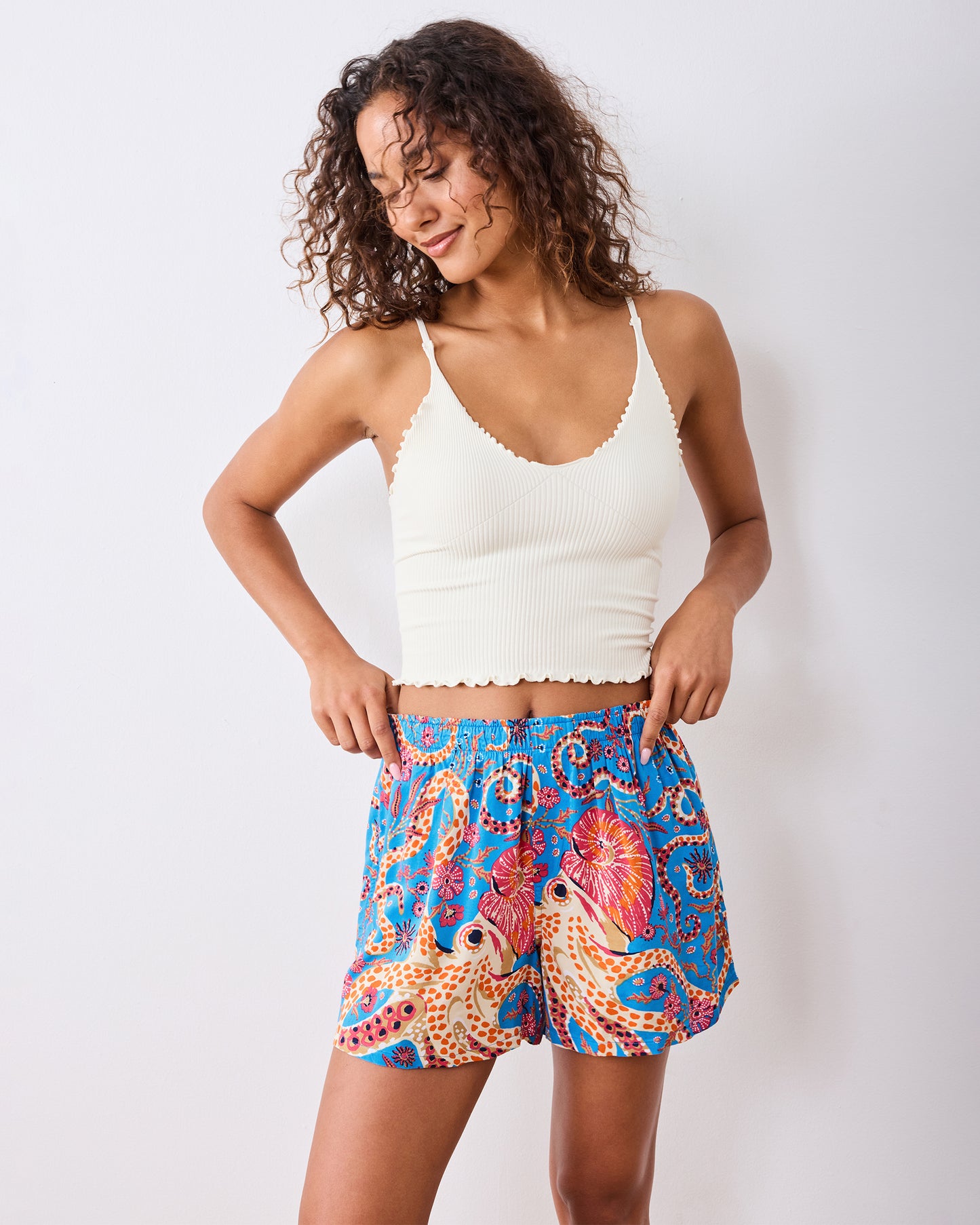 Octopus Isle - Eco Satin Boyfriend Boxer - Ocean Eyes - Printfresh