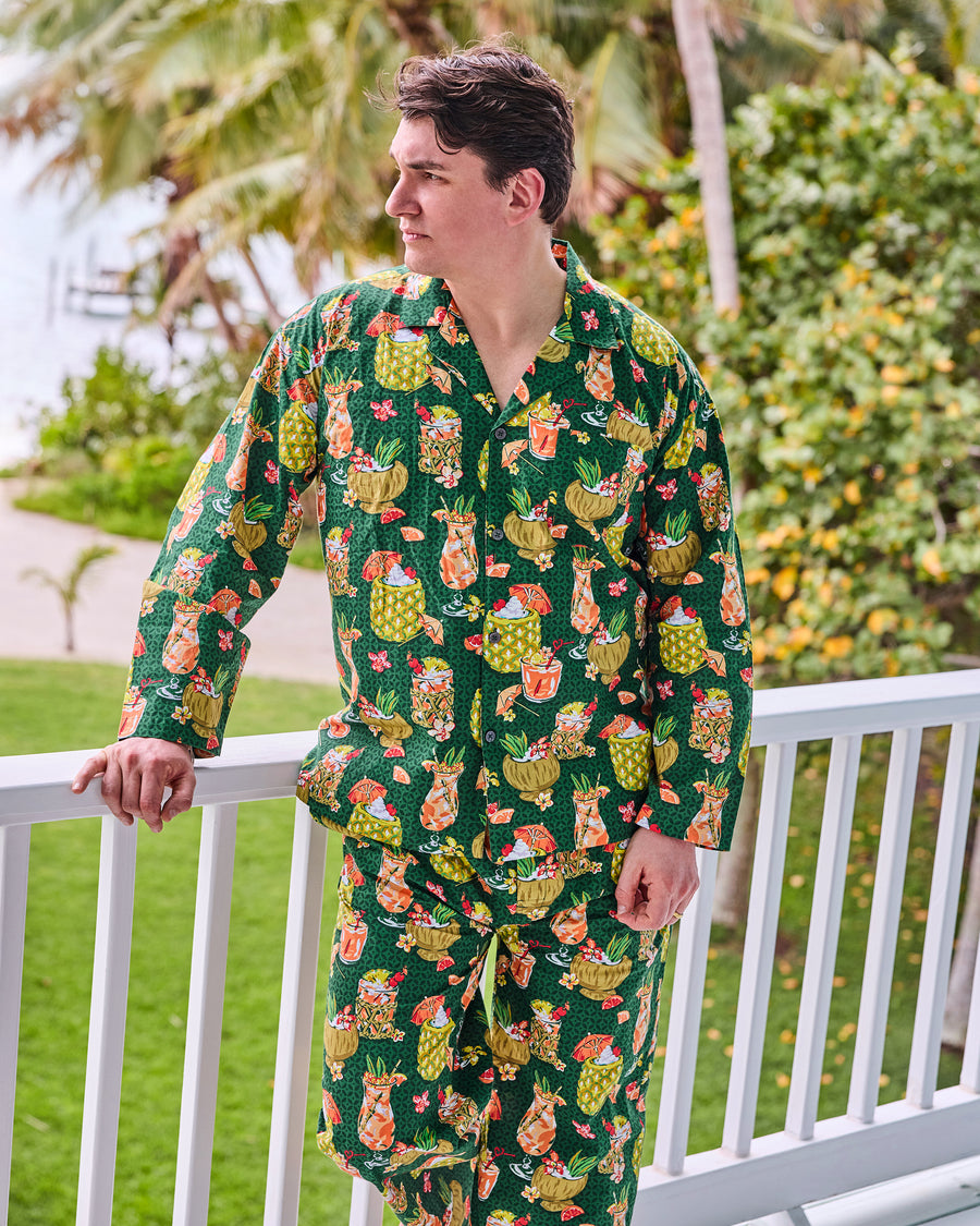 Paradise Punch - Men’s Long PJ Set - Emerald Isle