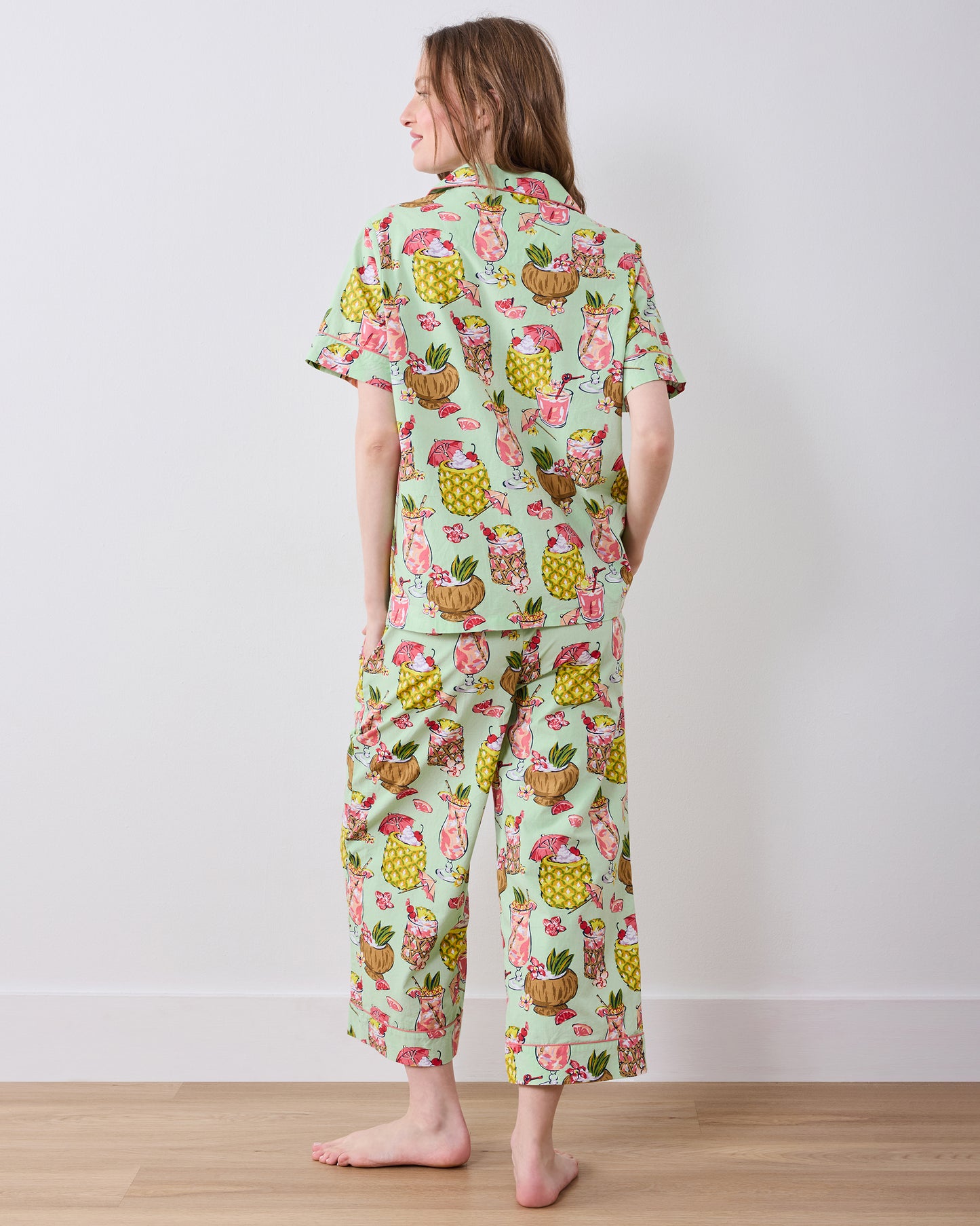 Paradise Punch - Short Sleeve Top & Cropped Pants Set - Mojito