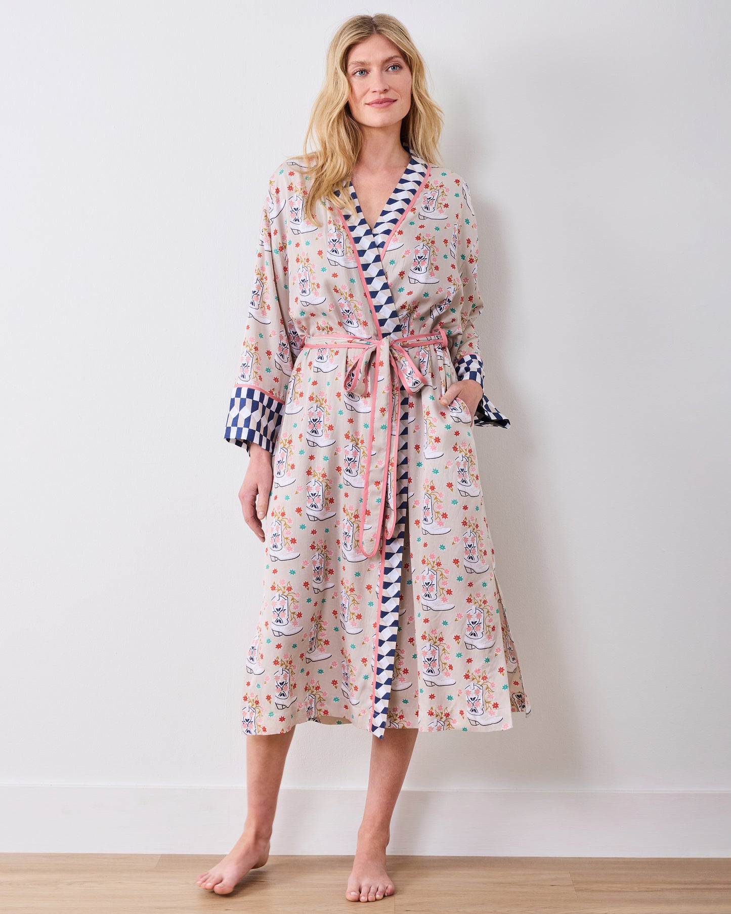 Rhinestone Cowgirl - Eco Satin Robe - Desert Sand