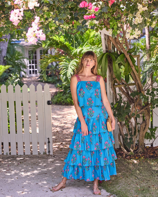 Salt Air Flowers - Terrace Set - Summer Blue - Printfresh