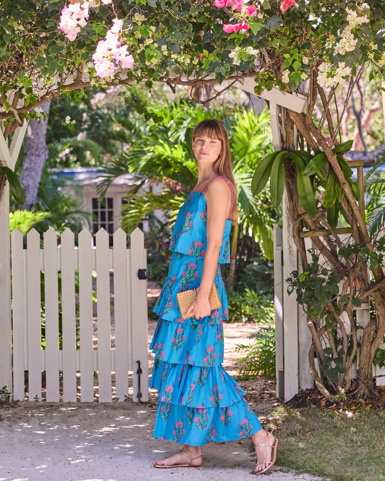 Salt Air Flowers - Terrace Set - Summer Blue - Printfresh