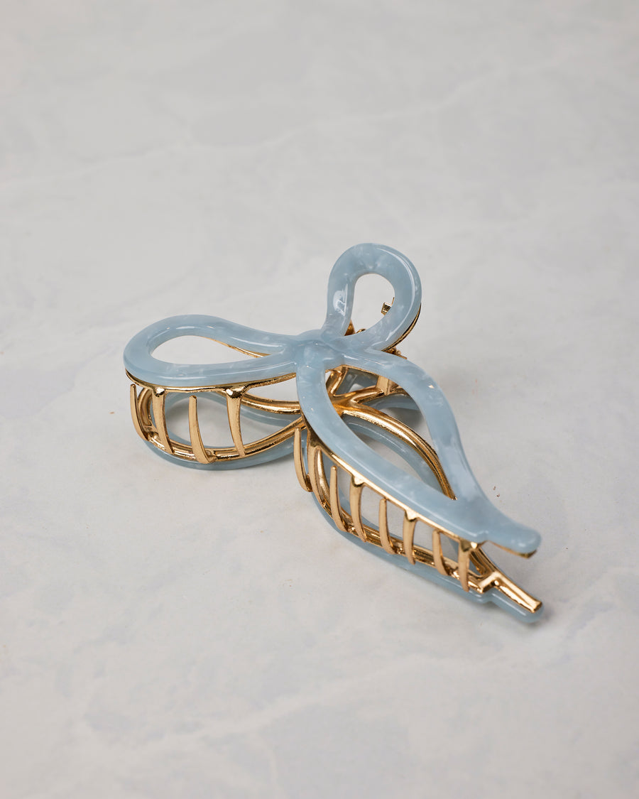 Solar Eclipse - Ballet Bow Acetate Claw Clip - Pale Blue