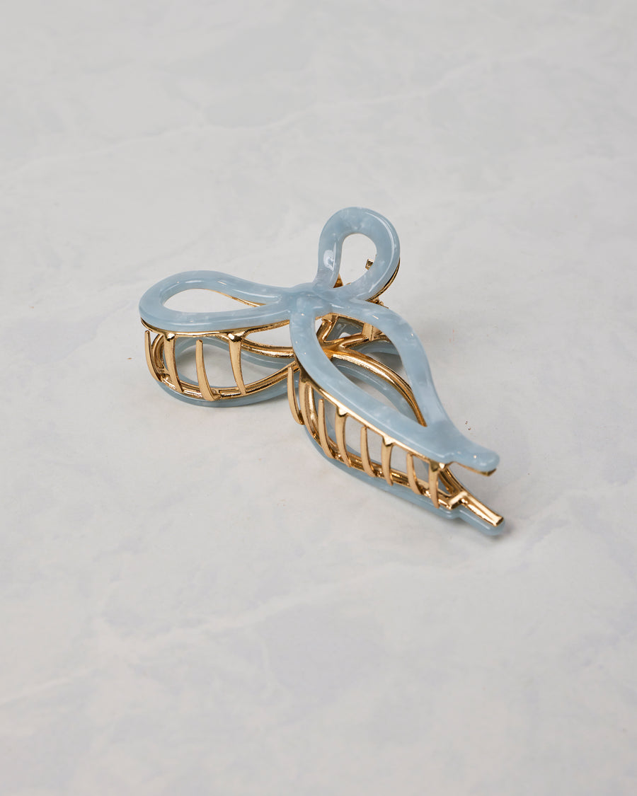 Solar Eclipse - Ballet Bow Acetate Claw Clip - Pale Blue