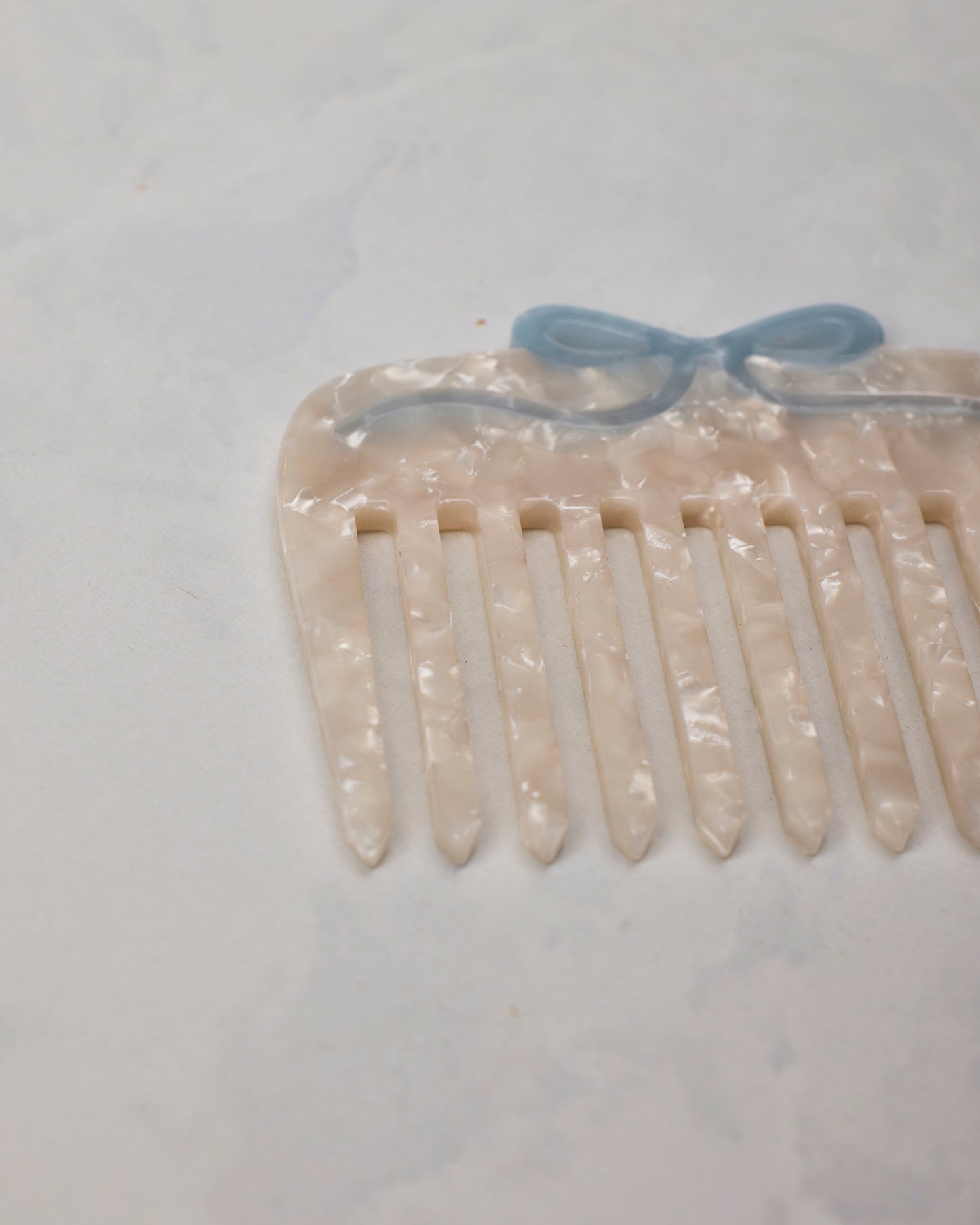 White - Hand Painted Something Blue Pocket Comb - Solar Eclipse