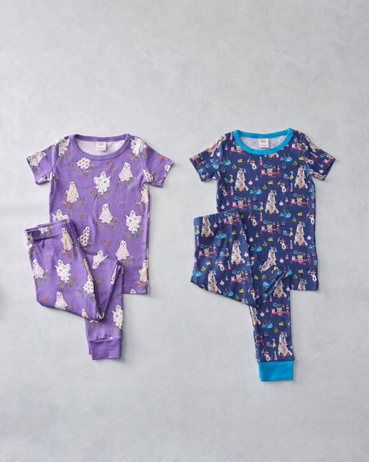Gardening Ghosts & It’s Alive - Kids Organic Pima Short Sleeve PJ Set Bundle - Multi