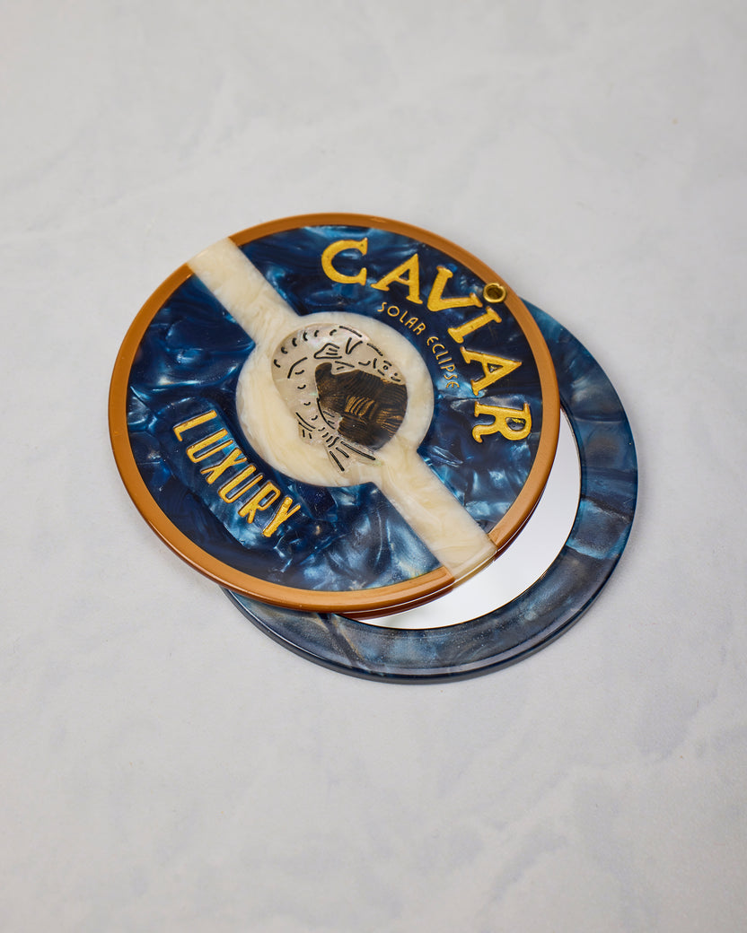 Blue - Hand Painted Caviar Compact Mirror
