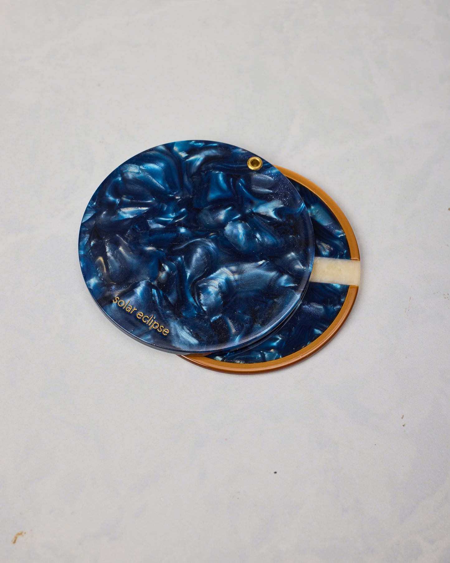 Blue - Hand Painted Caviar Compact Mirror