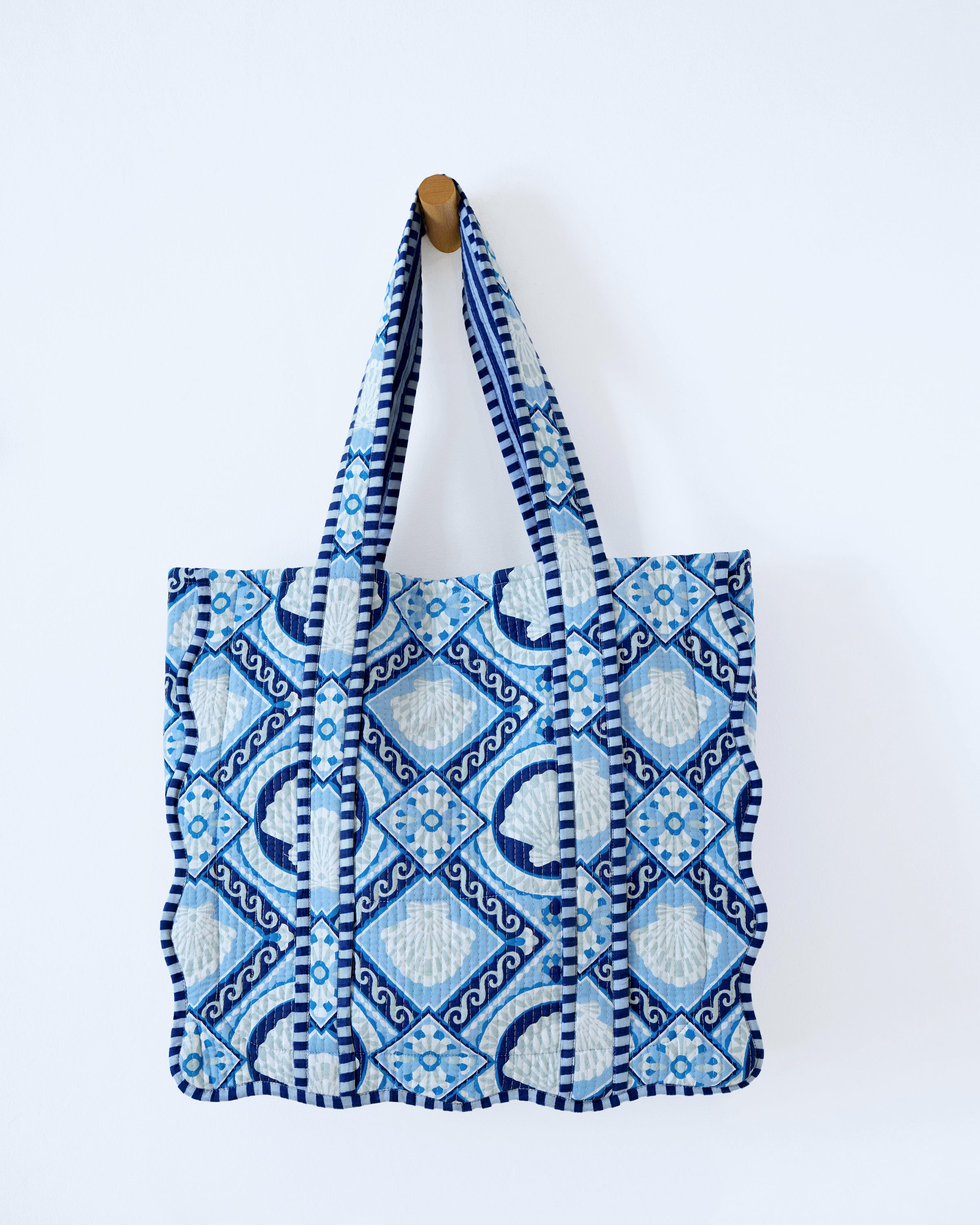 Tide & Tile - Scalloped Tote Bag - Seashell Blue – Printfresh