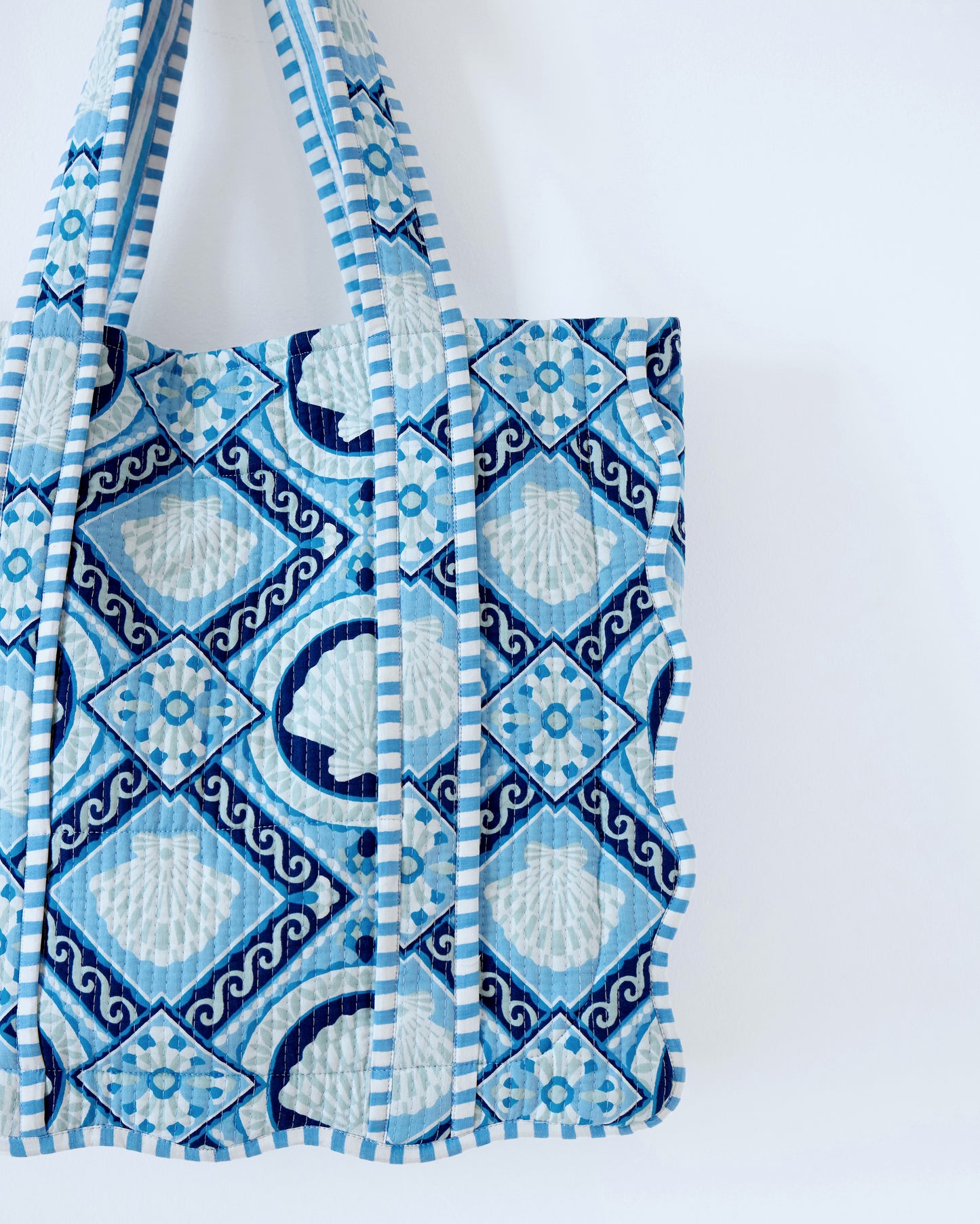 Tide & Tile - Scalloped Tote Bag - Seashell Blue - Printfresh