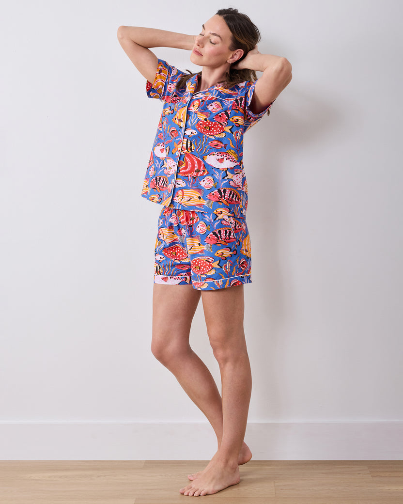 Tropical Fish - Short PJ Set - Sapphire Lagoon - Printfresh