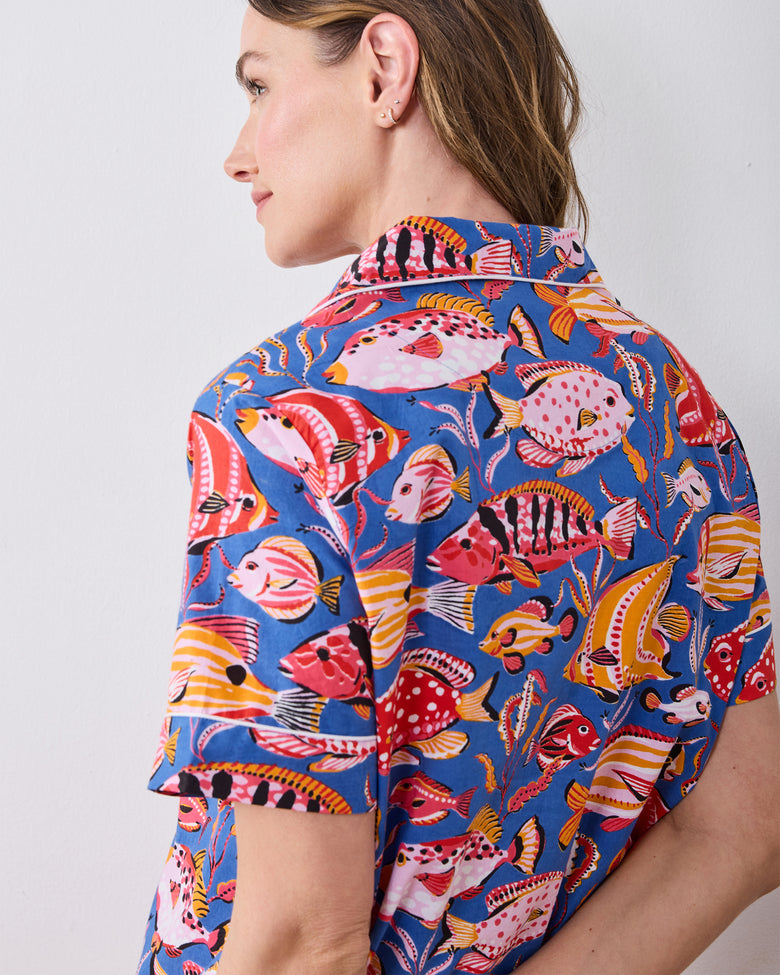 Tropical Fish - Short PJ Set - Sapphire Lagoon - Printfresh