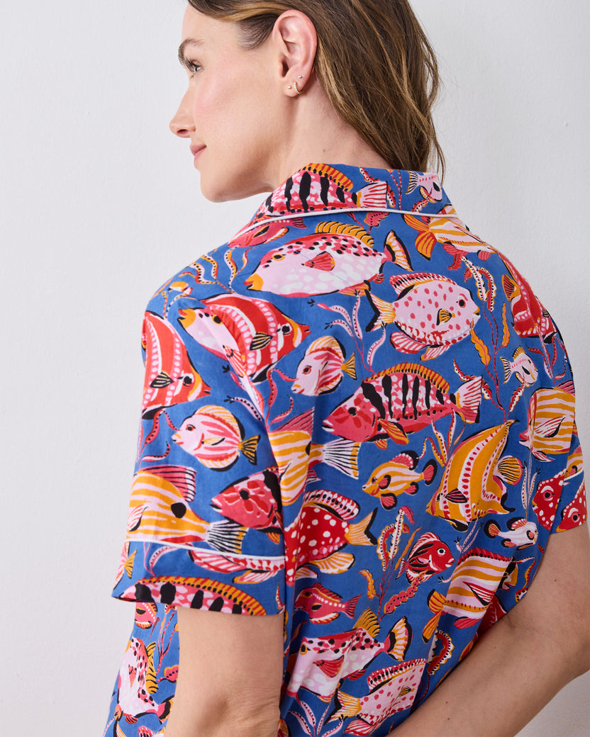 Tropical Fish - Short PJ Set - Sapphire Lagoon - Printfresh