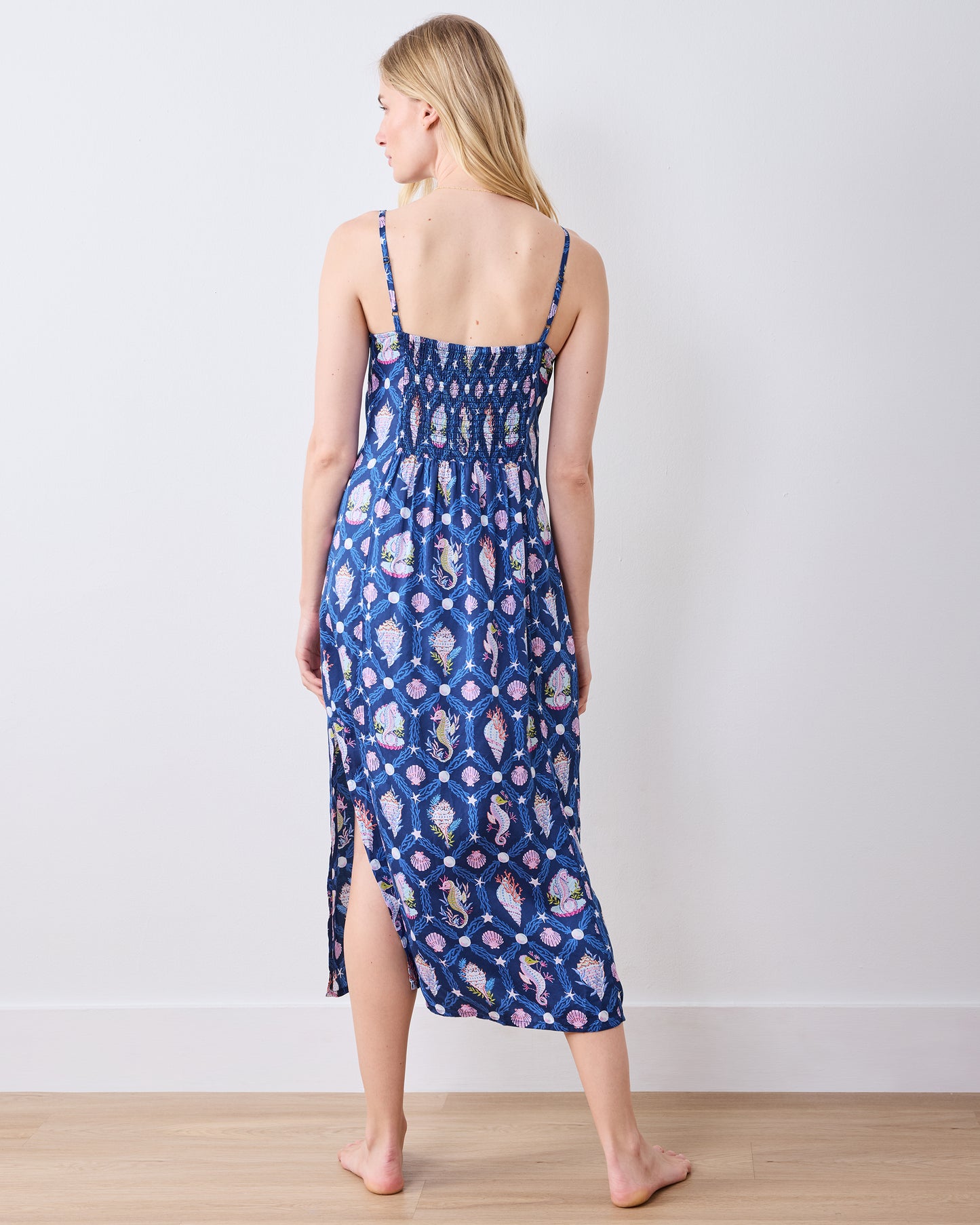 Underwater Enchantment - Eco Satin Chic to Sleep Nightie - Navy - Printfresh