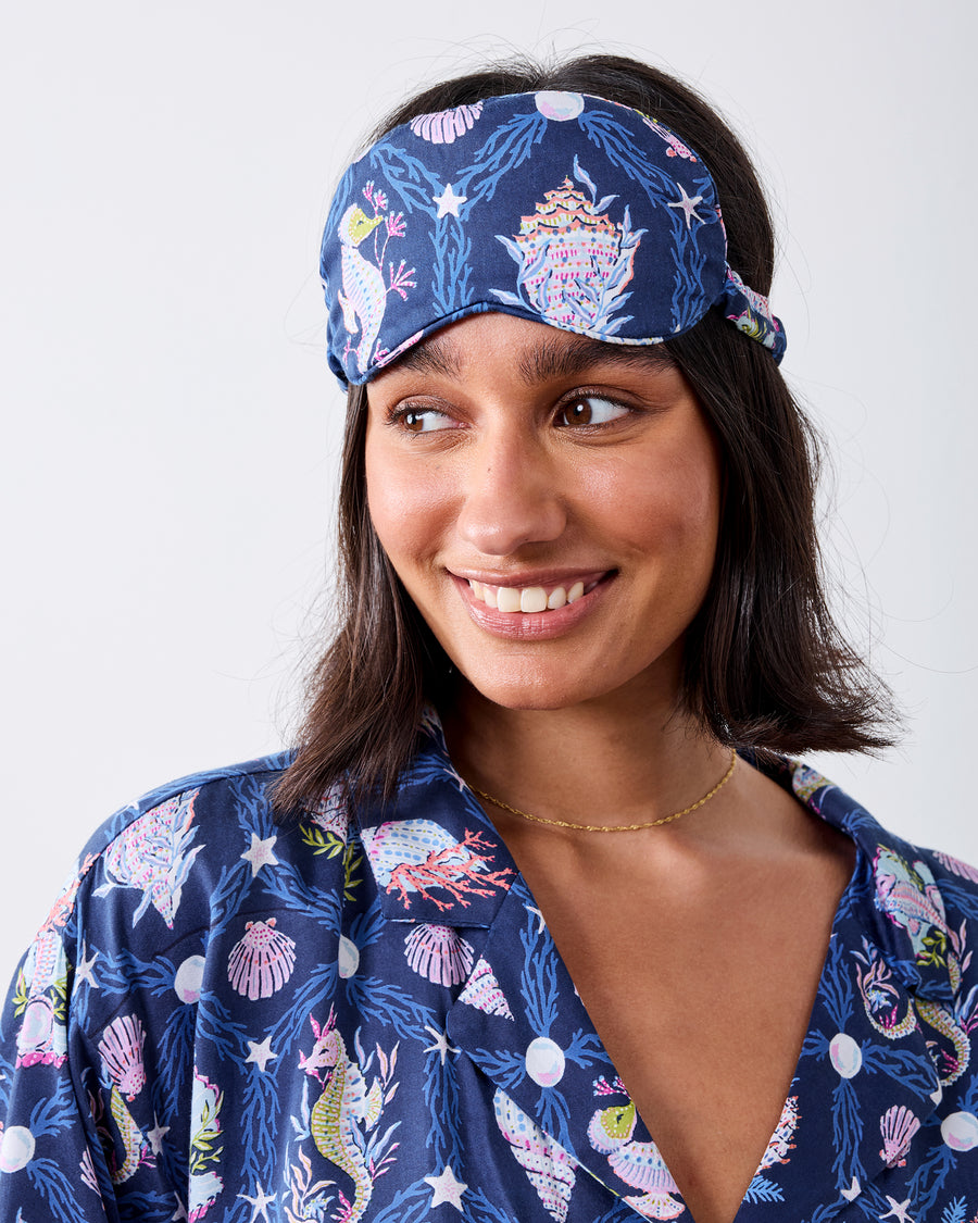 Underwater Enchantment - Eco Satin Eyemask - Navy - Printfresh