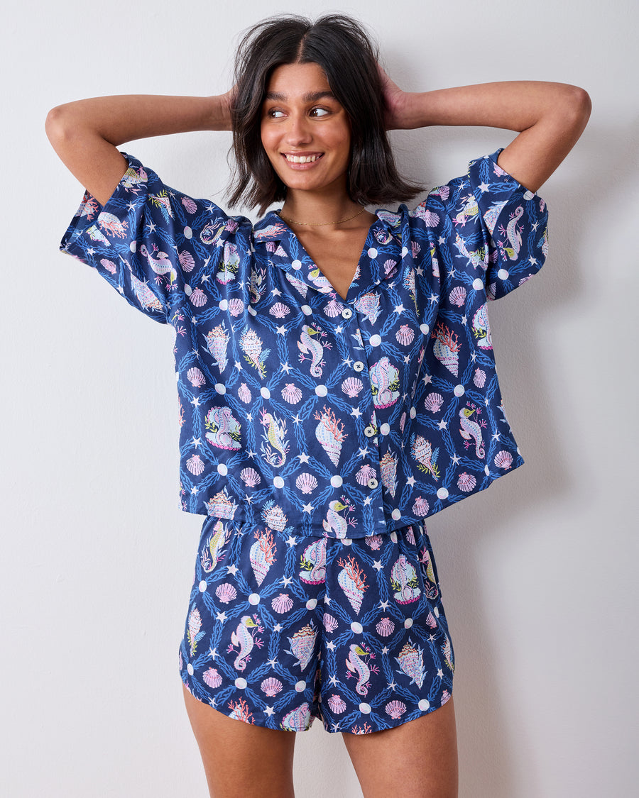 Underwater Enchantment - Eco Satin Sweet Dreams Set - Navy - Printfresh
