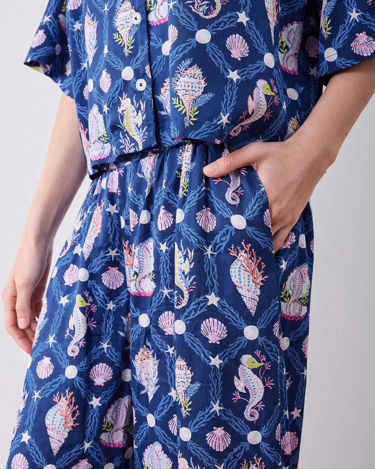 Underwater Enchantment - Eco Satin Wildest Dreams Set - Navy - Printfresh