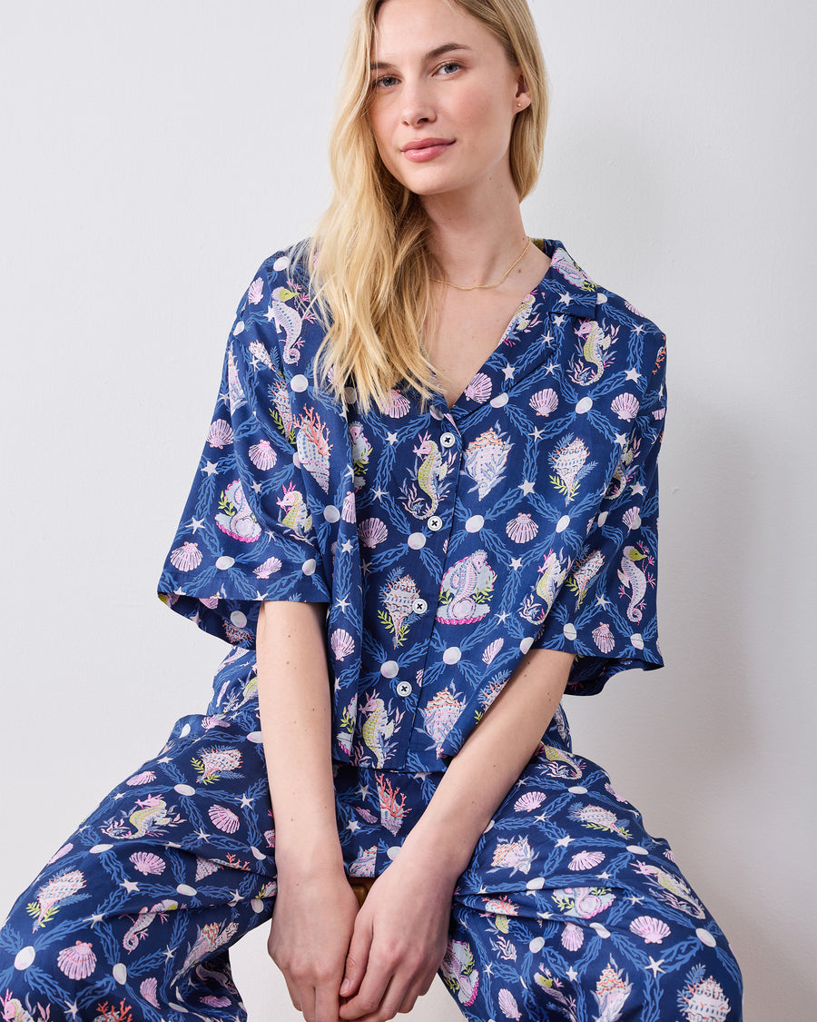 Underwater Enchantment - Eco Satin Wildest Dreams Set - Navy - Printfresh