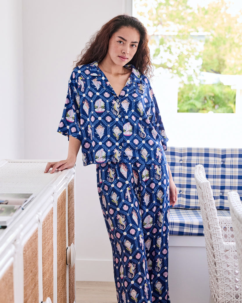 Underwater Enchantment - Petite Eco Satin Wildest Dreams Set - Navy - Printfresh